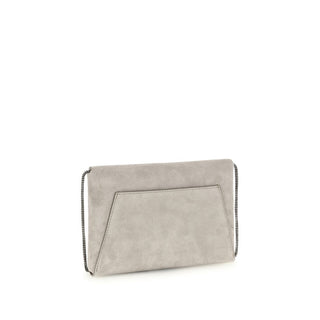 Bolso de mano gris de piel de becerro Bos Taurus