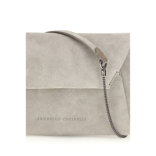 Bolso de mano gris de piel de becerro Bos Taurus