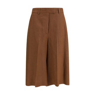 Braune Viskose-Bermudashorts