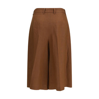 Braune Viskose-Bermudashorts