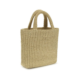 Beige Viskose Handtasche