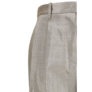 Silver Polyester Casual Pants