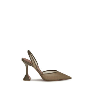 Zapatos de tacón alto marrones de tela