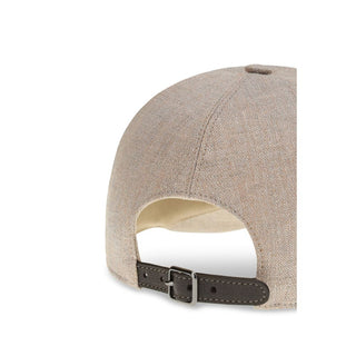 Gorra beige de lino (gorra de béisbol)
