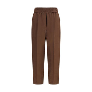Pantalones casuales marrones de viscosa
