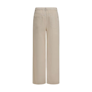 Beige Baumwoll Freizeithose