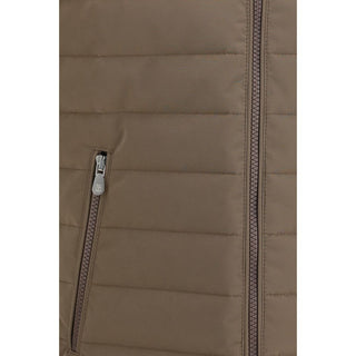 Chaqueta sin mangas beige de poliéster