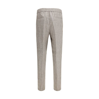 Beige Leinen Freizeithose
