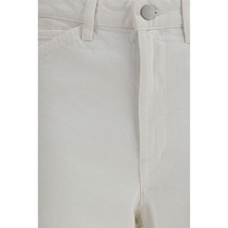 Weiße Baumwoll Freizeithose