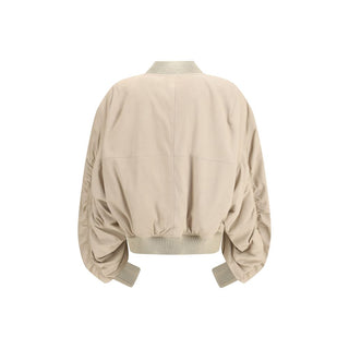 Beige Lamb Ovis Aries Bomber