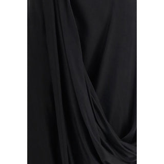 Falda midi de cobre negro