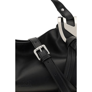 Handtasche aus schwarzem Kalbsleder (Bos Taurus)