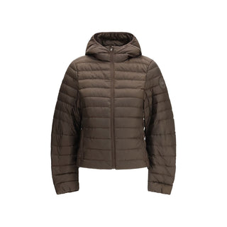 Chaqueta marrón de poliéster reciclado de largo completo