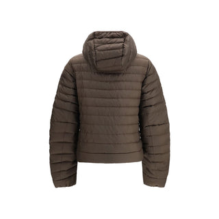 Chaqueta marrón de poliéster reciclado de largo completo