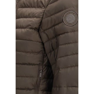 Chaqueta marrón de poliéster reciclado de largo completo