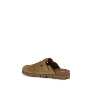 Mules beige de cuero de becerro Bos Taurus