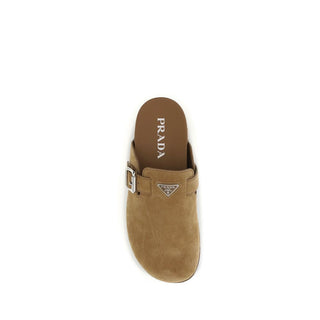 Mules beige de cuero de becerro Bos Taurus