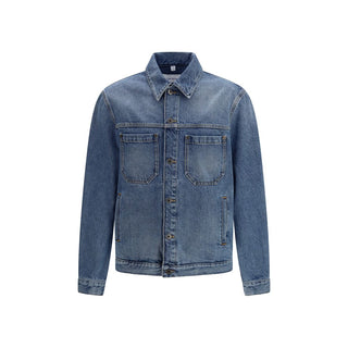 Chaqueta azul de mezclilla de algodón