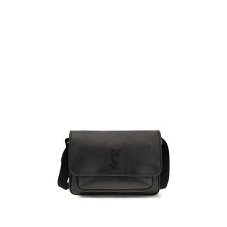 Bolso de hombro Bos Taurus de piel de becerro negra