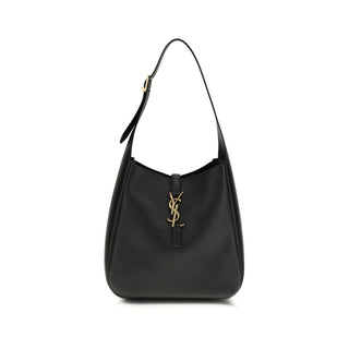 Bolso de hombro Bos Taurus de piel de becerro negra