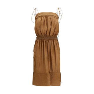 Vestido casual beige de poliéster