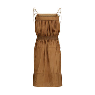 Vestido casual beige de poliéster