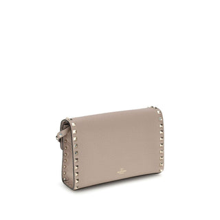 Beige Calf Leather Bos Taurus Shoulder Bag