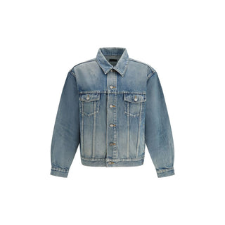 Chaqueta azul de mezclilla de algodón
