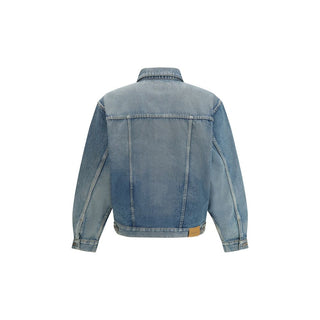 Chaqueta azul de mezclilla de algodón