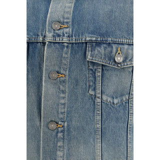 Chaqueta azul de mezclilla de algodón