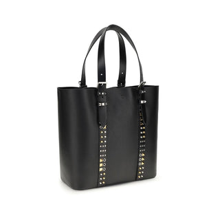 Bolso de hombro Bos Taurus de piel de becerro negra