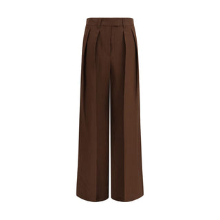 Pantalones casuales marrones de viscosa