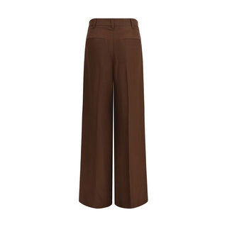 Pantalones casuales marrones de viscosa