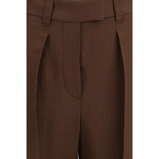 Pantalones casuales marrones de viscosa