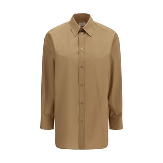 Camisa de vestir beige de algodón
