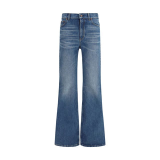 Blaue ausgestellte Baumwolljeans