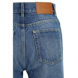 Blaue ausgestellte Baumwolljeans