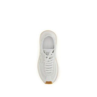 White Calf Leather Bos Taurus Athletic Sneakers