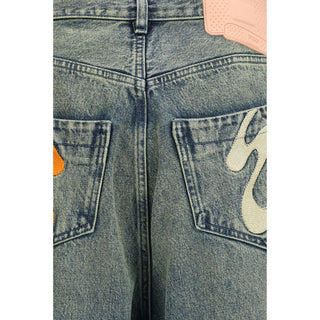 Blue Cotton Relaxed Fit Jeans