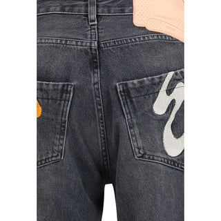Gray Cotton Relaxed Fit Jeans