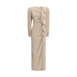 Vestido casual beige de seda
