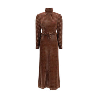 Vestido casual marrón de seda