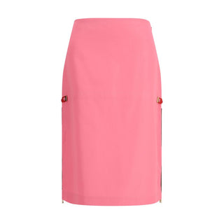 Falda midi de viscosa multicolor