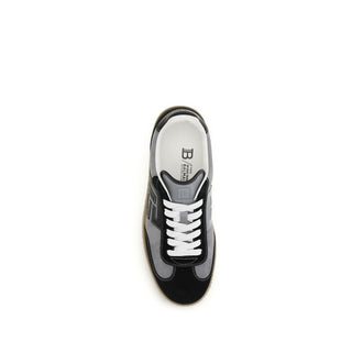 Gray Calf Leather Bos Taurus Low Top Sneakers