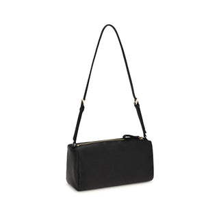Bolso de hombro de seda negra