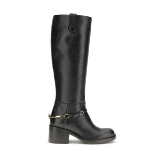 Schwarze Kalbsleder-Schnürstiefel (Bos Taurus)
