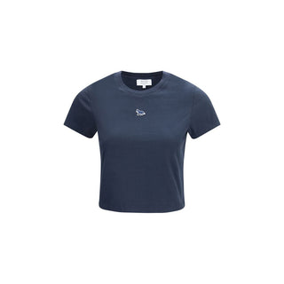 Camiseta de algodón azul