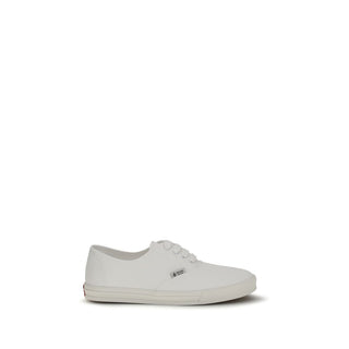 Weiße Low-Top-Sneaker aus Baumwolle
