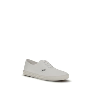 Weiße Low-Top-Sneaker aus Baumwolle