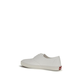 Weiße Low-Top-Sneaker aus Baumwolle